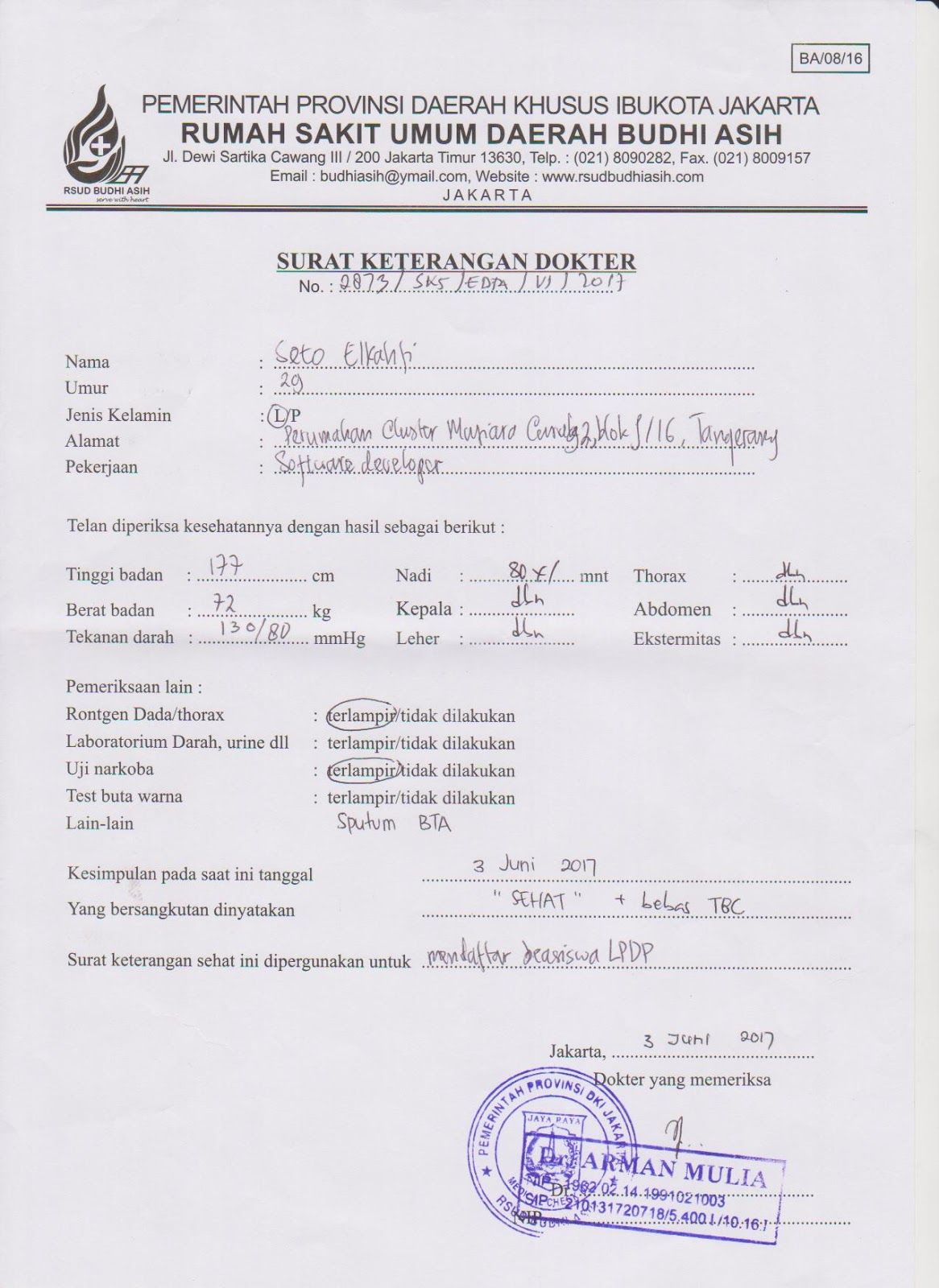 Detail Surat Keterangan Sehat Bahasa Inggris Nomer 4