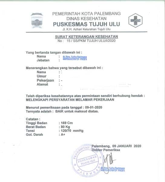 Detail Surat Keterangan Sehat Untuk Melamar Bumn Nomer 3