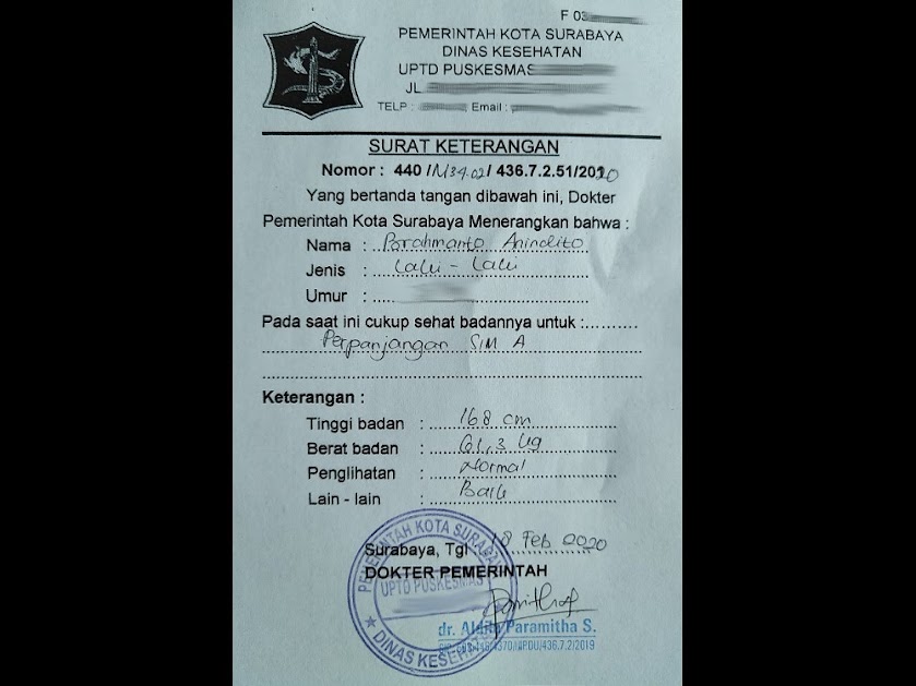 Detail Surat Keterangan Sehat Untuk Sim Nomer 21