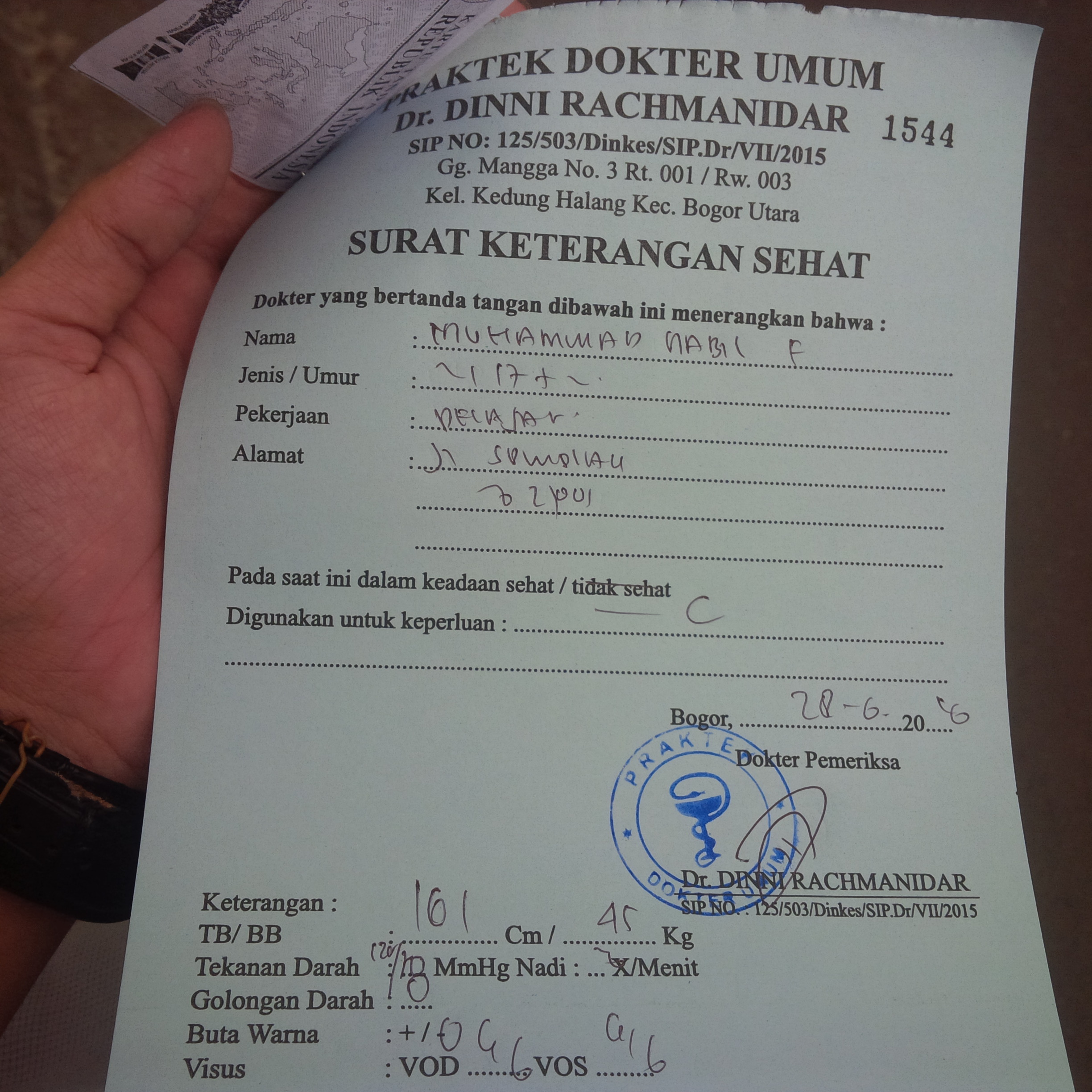 Detail Surat Keterangan Sehat Untuk Sim Nomer 45