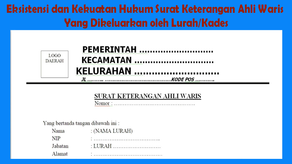 Surat Keterangan Waris Dan Beberapa Permasalahannya - 39+ Koleksi Gambar