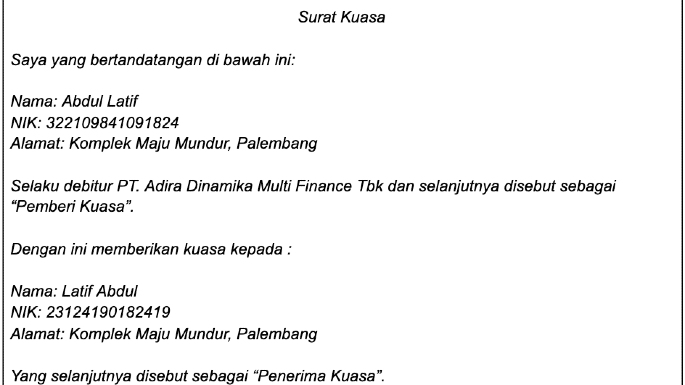 Detail Surat Kuasa Untuk Pengambilan Bpkb Nomer 26