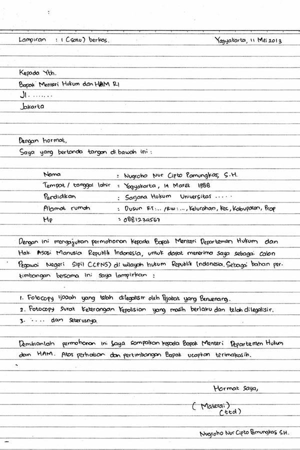 Detail Surat Lamaran Bahasa Indonesia Nomer 45