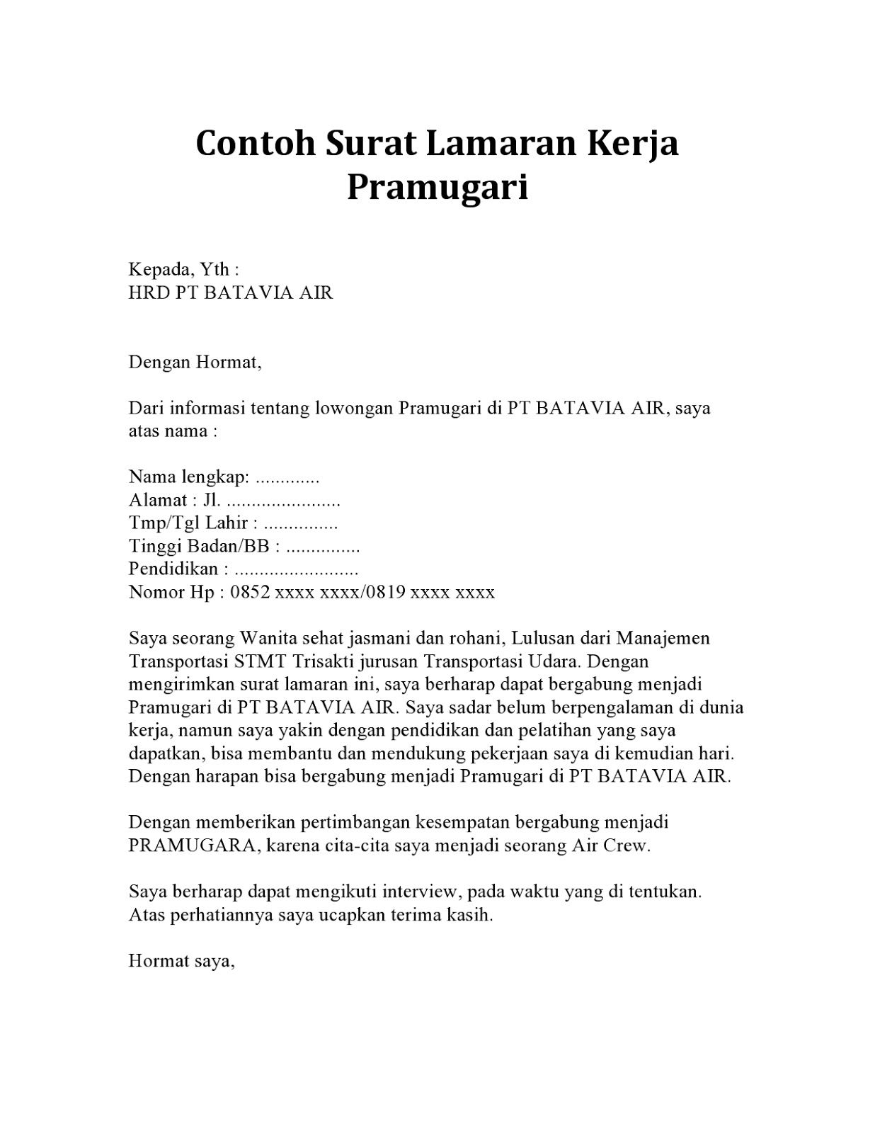 Detail Surat Lamaran Kerja Bahasa Arab Nomer 19