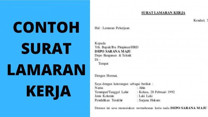 Detail Surat Lamaran Pekerjaan Bahasa Indonesia Nomer 40