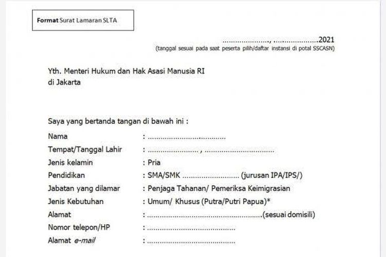 Detail Surat Lamaran Untuk Pns Nomer 15