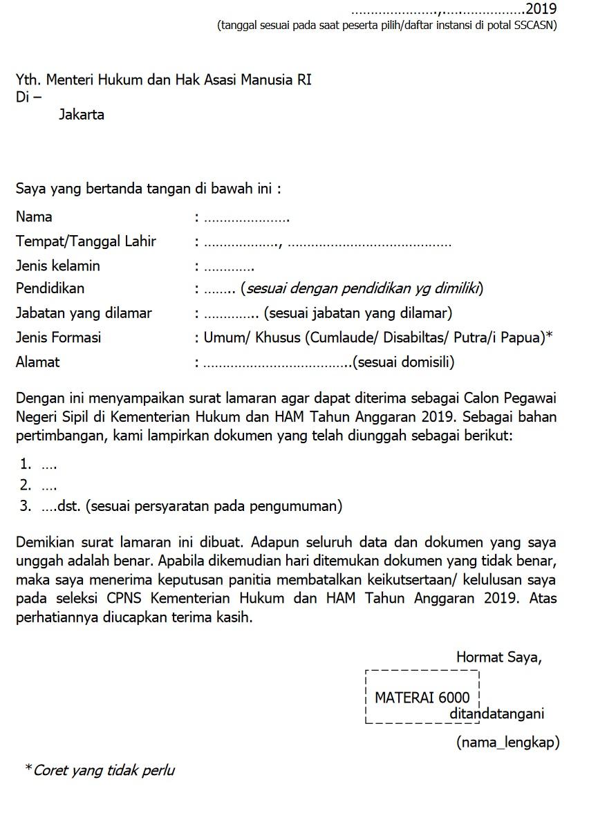 Download Surat Lamaran Untuk Pns Nomer 46