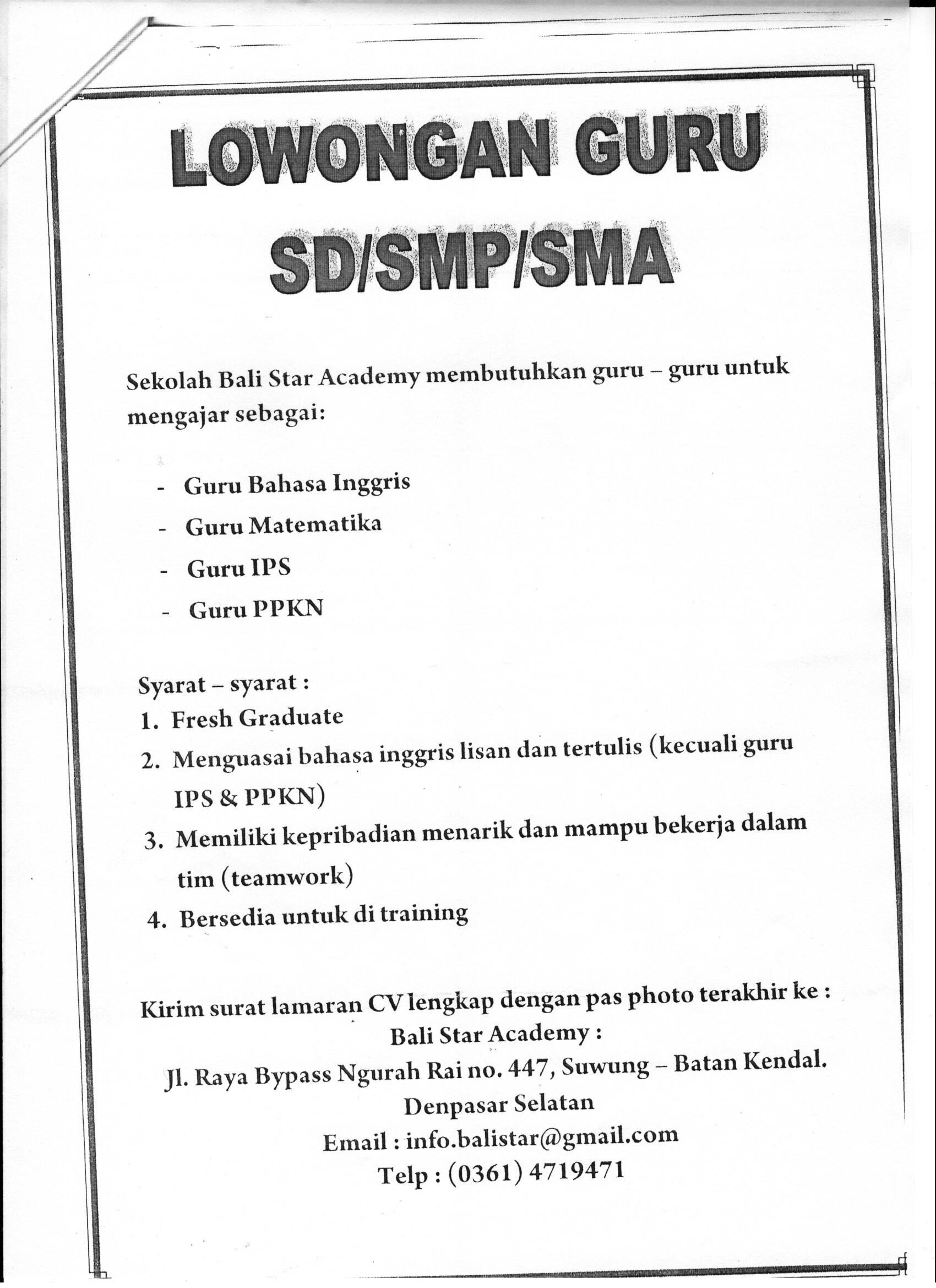 Detail Surat Lowongan Kerja Bahasa Inggris Nomer 49