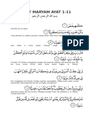 Detail Surat Maryam 1 11 Dan Artinya Nomer 12