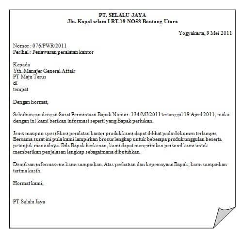 Detail Surat Niaga Bahasa Inggris Nomer 15