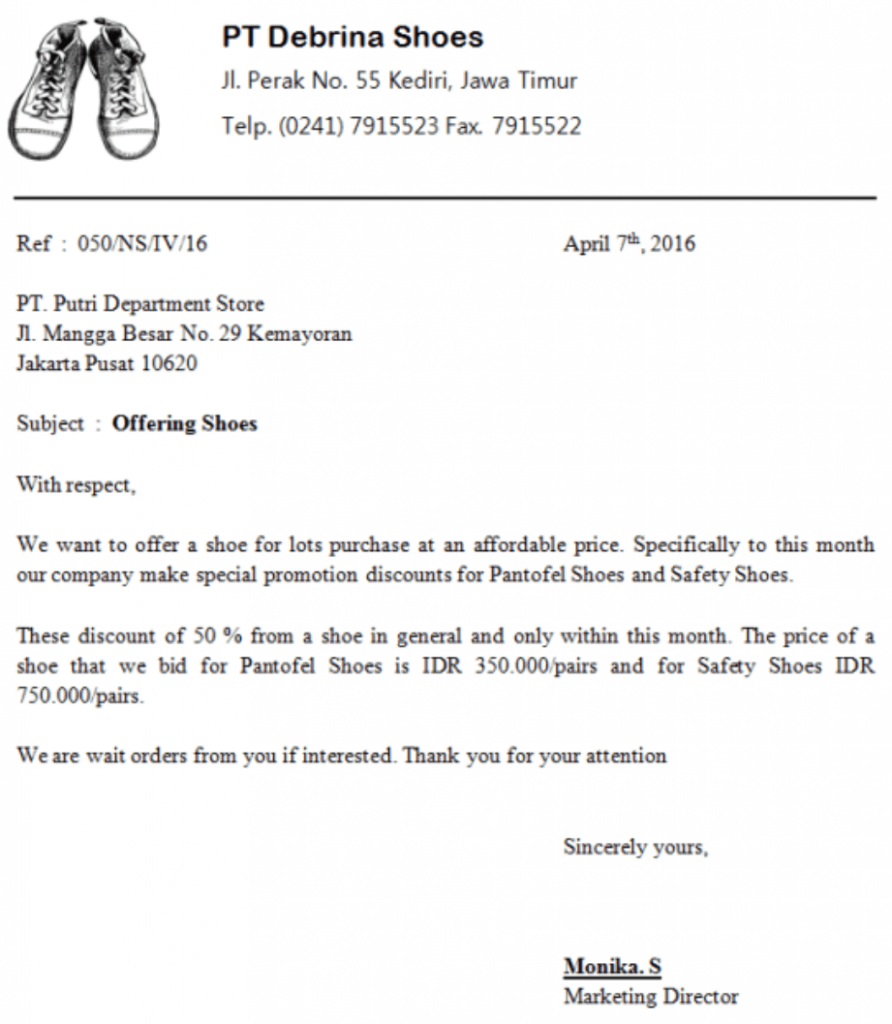 Detail Surat Niaga Bahasa Inggris Nomer 20