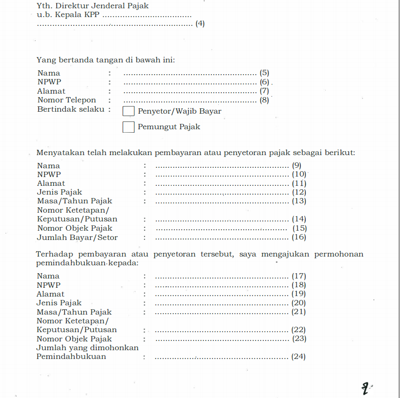 Detail Surat Pemindahbukuan Pajak Nomer 6