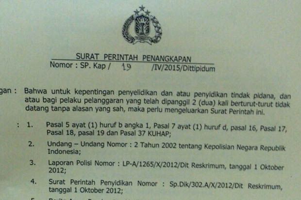 Detail Surat Penangkapan Polisi Nomer 24