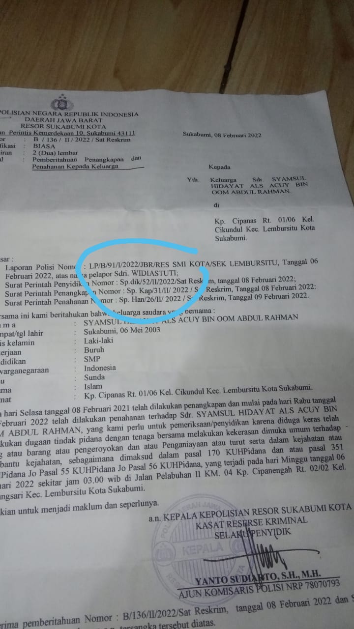 Detail Surat Penangkapan Polisi Nomer 39