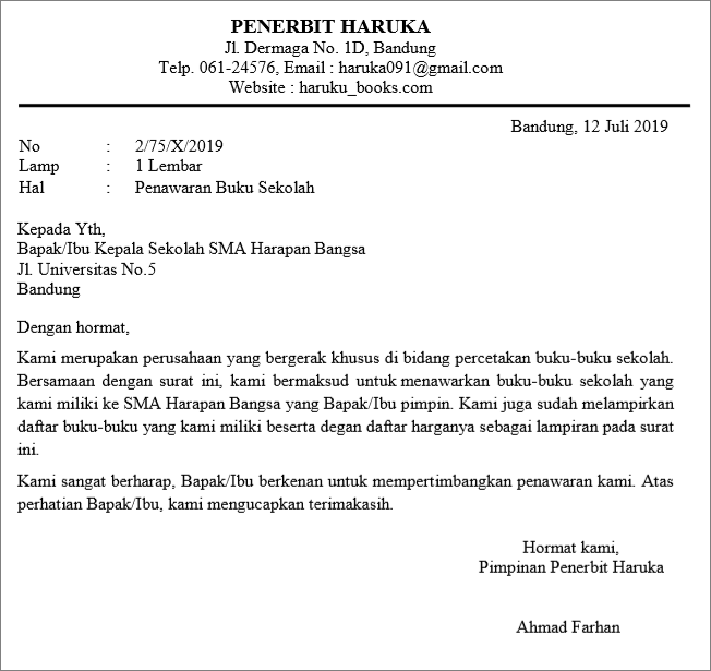 Detail Surat Penawaran Adalah Nomer 3