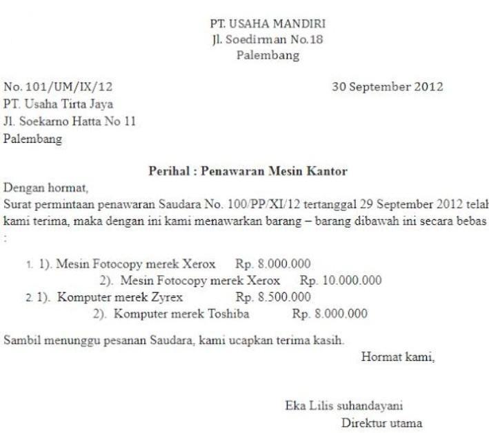 Detail Surat Penawaran Adalah Nomer 23