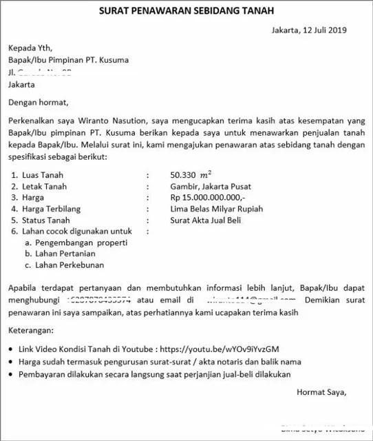 Detail Surat Penawaran Adalah Nomer 5