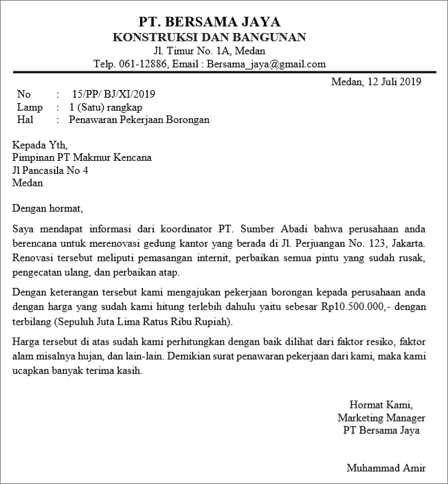 Detail Surat Penawaran Buku Nomer 11