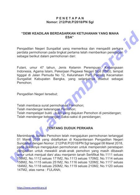 Detail Surat Penetapan Ahli Waris Nomer 6