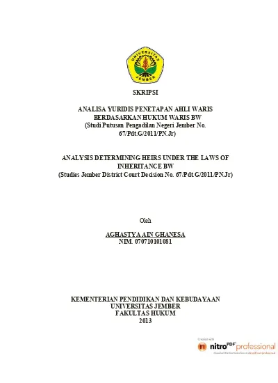 Detail Surat Penetapan Ahli Waris Nomer 43