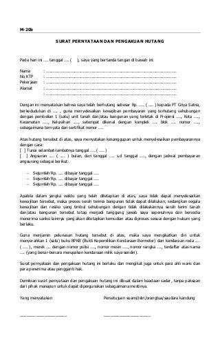 Detail Surat Pengakuan Hutang Adalah Nomer 12