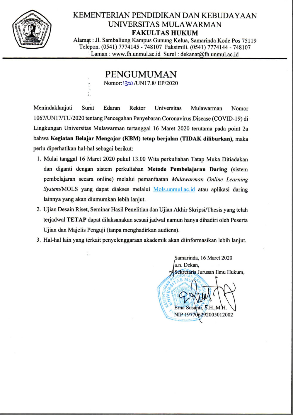 Detail Surat Pengumuman Adalah Nomer 16