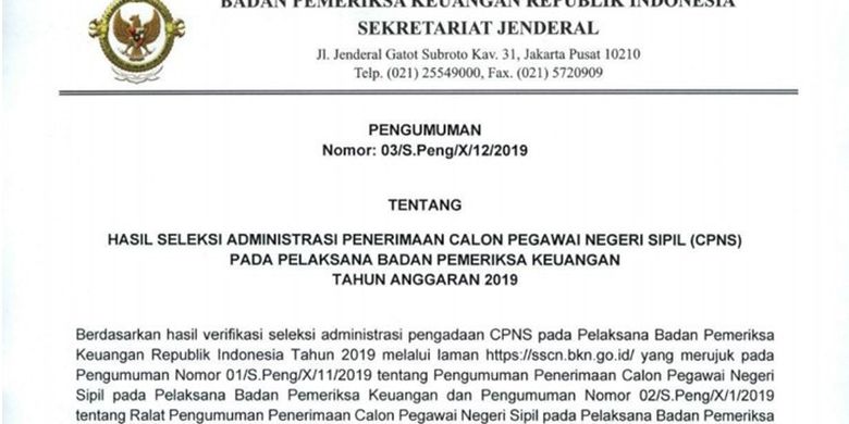 Detail Surat Pengumuman Adalah Nomer 28