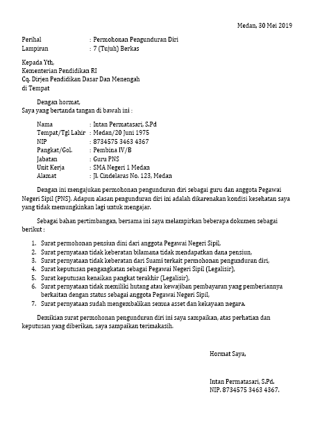 Detail Surat Pengunduran Diri Untuk Sekolah Nomer 35