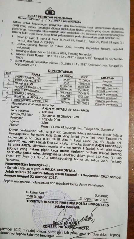 Detail Surat Perintah Penangkapan Nomer 31