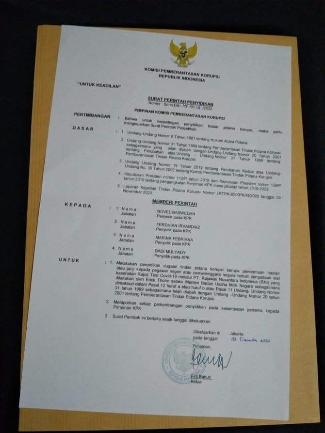 Detail Surat Perintah Penangkapan Nomer 6