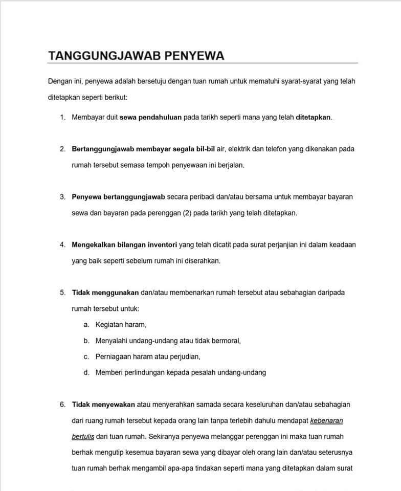 Detail Surat Perjanjian Sewa Apartemen Nomer 18