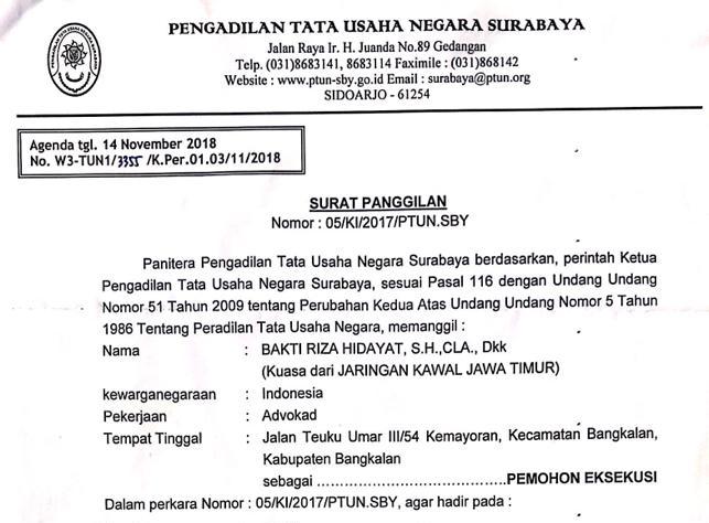 Detail Surat Permohonan Eksekusi Nomer 32