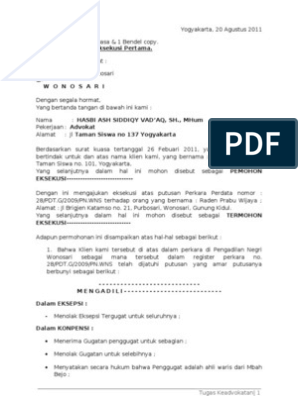 Detail Surat Permohonan Eksekusi Nomer 9