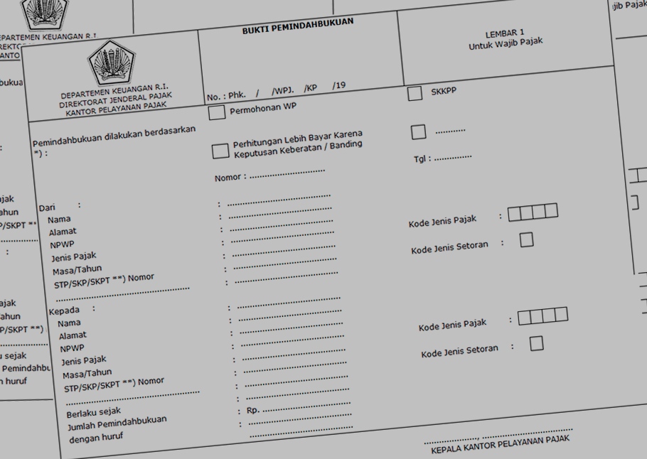 Detail Surat Pernyataan Pemindahbukuan Pajak Nomer 37