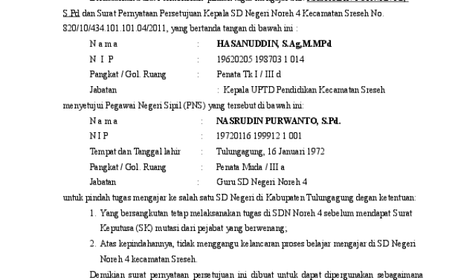 Detail Surat Pernyataan Persetujuan Nomer 46