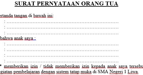 Detail Surat Pernyataan Persetujuan Orang Tua Nomer 26