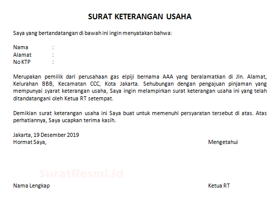 Detail Surat Pernyataan Tidak Ada Kegiatan Usaha Nomer 30