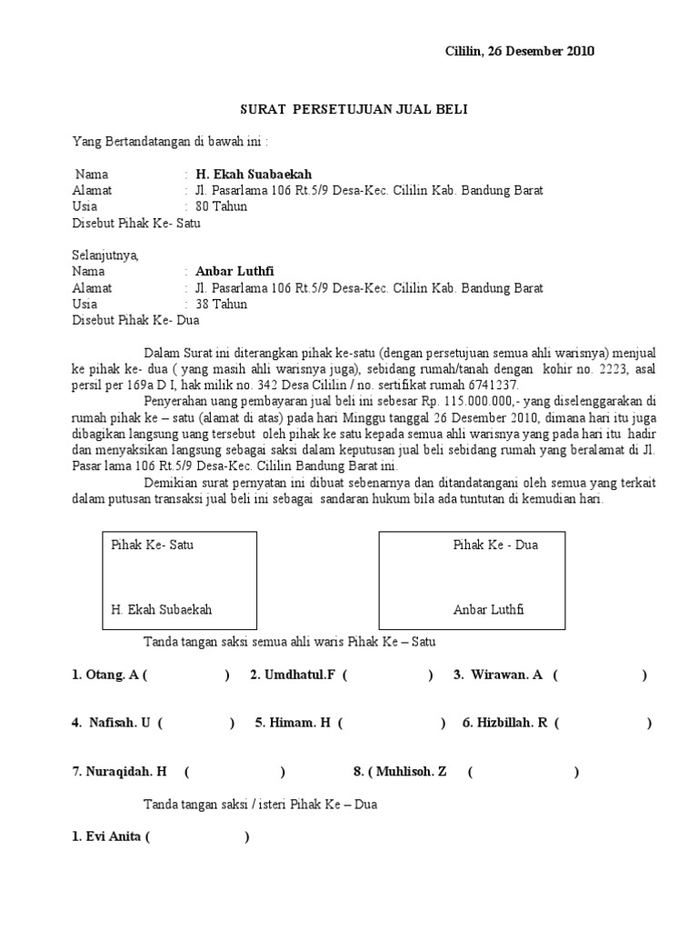 Detail Surat Persetujuan Ahli Waris Nomer 41