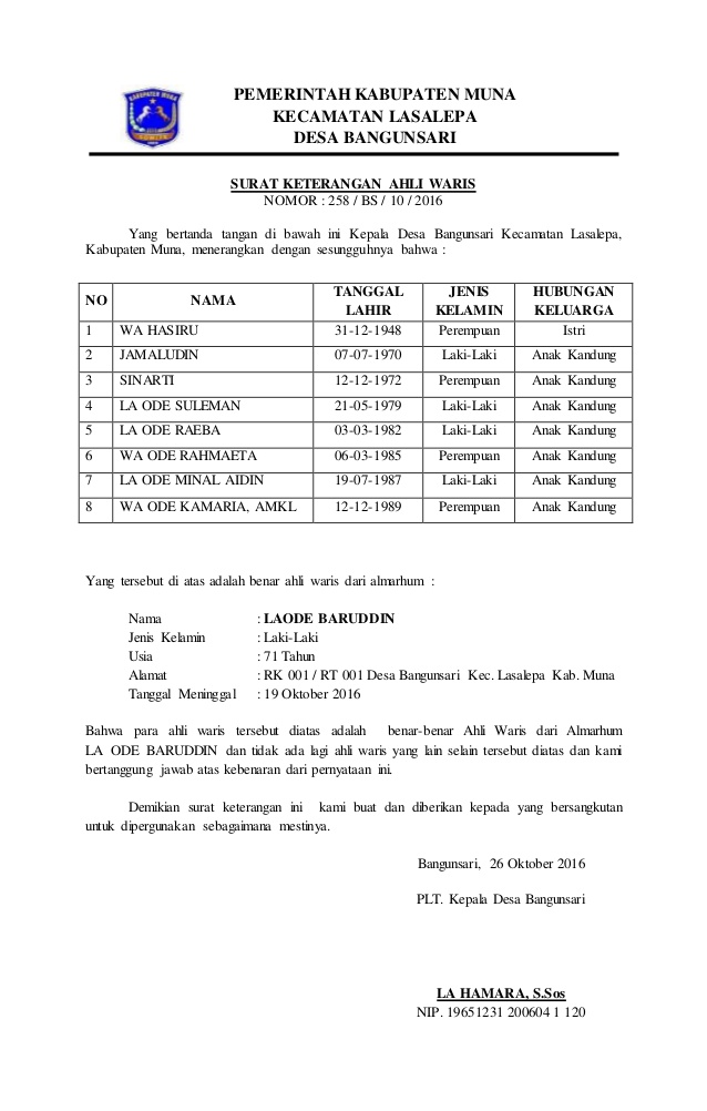 Detail Surat Persetujuan Ahli Waris Nomer 44