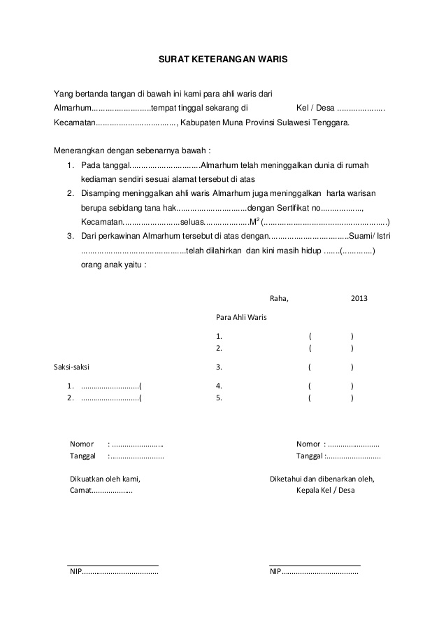 Detail Surat Persetujuan Ahli Waris Nomer 7