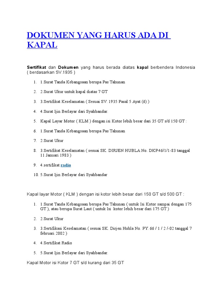 Detail Surat Persetujuan Berlayar Nomer 37