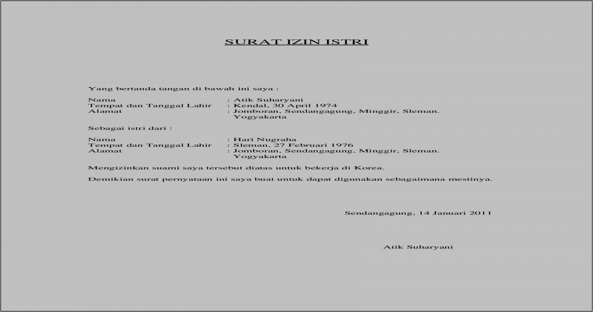 Detail Surat Persetujuan Istri Nomer 33