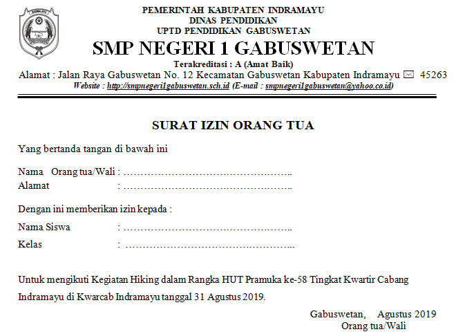 Detail Surat Persetujuan Orang Tua Wali Nomer 52