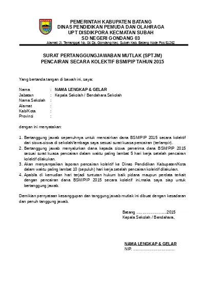 Detail Surat Pertanggung Jawaban Nomer 36