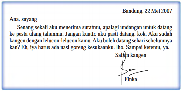 Detail Surat Pribadi Bahasa Indonesia Nomer 41
