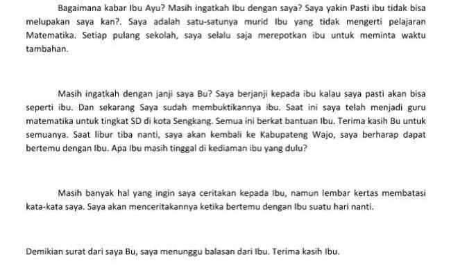 Detail Surat Pribadi Untuk Guru Bahasa Indonesia Nomer 10