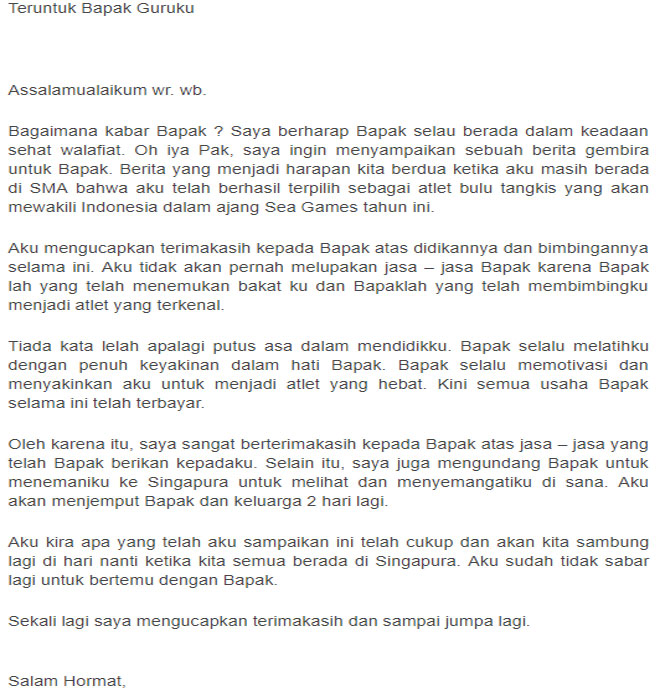 Detail Surat Pribadi Untuk Guru Bahasa Indonesia Nomer 17