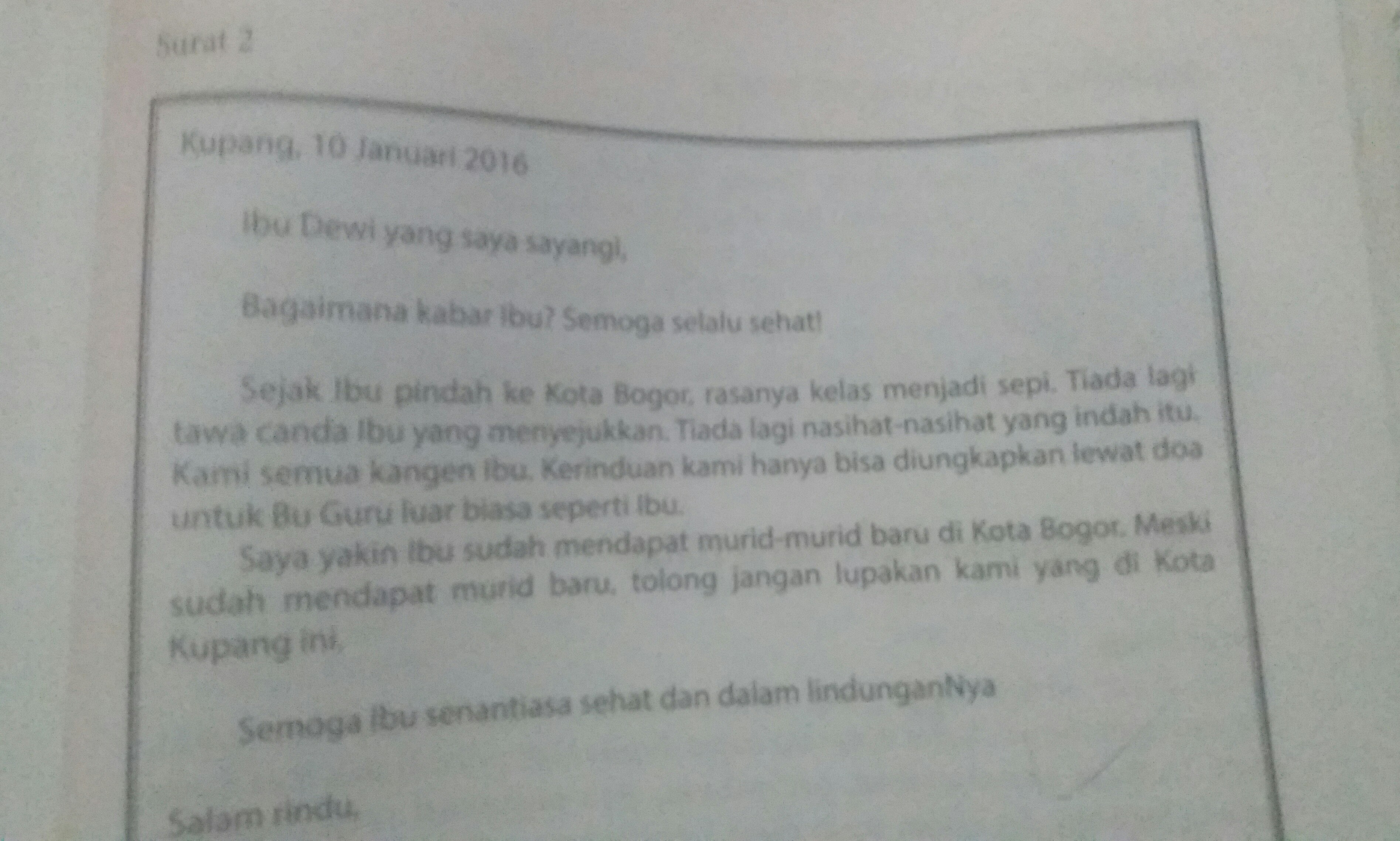 Detail Surat Pribadi Untuk Guru Bahasa Indonesia Nomer 24