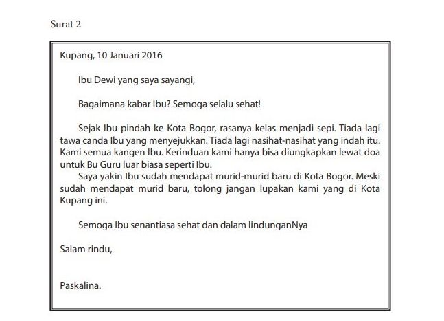 Detail Surat Pribadi Untuk Guru Bahasa Indonesia Nomer 40