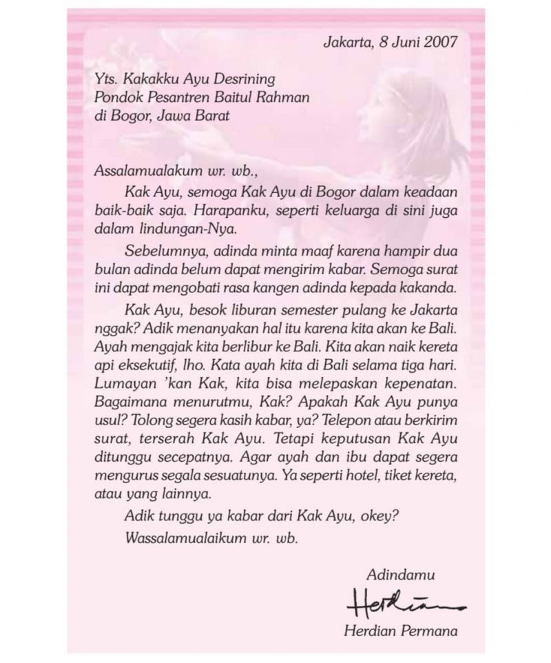 Detail Surat Pribadi Untuk Guru Bahasa Indonesia Nomer 45